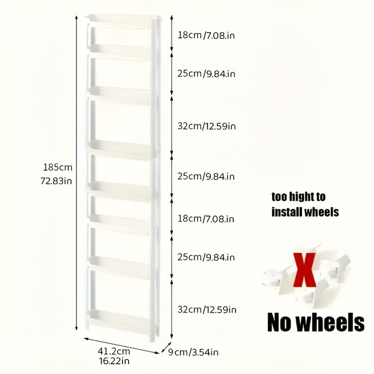 An Ultra-slim Eight-tier Storage Cabinet For Tight Spaces, Suitable For Bathroom And Kitchen Doors, Spa Storage, Space-saving Organizers, Suitable For Beauty Salons And Spa Shops, Shelves