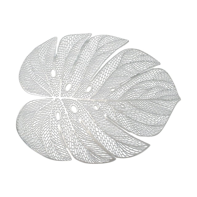 TIELUTT Ensemble de Napperons Décoratifs en Forme de Feuille de Tortue Ajourée avec Napperons pour Table de Cuisine, Table à Manger Ronde et Ensemble de Napperons pour Table Ronde, 4 Napperons Transparents