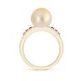 thumbnail image 2 of Angara Golden South Sea Cultured Pearl Ring with Rubies in 14K Yellow Gold for Women | June Birthstone Jewelry for Her, 2 of 8