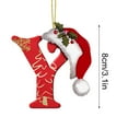 thumbnail image 3 of Luoshdecor 26 Letter Ornaments Christmas Tree Hanging,Cute Xmas Hat Christmas Letter with Gold snowflakes Tree Hanging Decor Xmas Alphabet for DIY Craft Ornaments (Y), 3 of 6