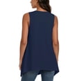 thumbnail image 5 of Womens Draped Cardigans Lightweight Sleeveless Open Front Duster Summer Casual Vest Jacket with Pockets (M, Navy), 5 of 7