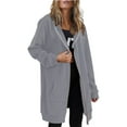 thumbnail image 4 of YUEJUIR Women's Zip Up Hoodies Oversized Fleece Long Tunic Sweatshirts Casual Long Sleeve 2024 Fall Hoodie Jacket Coat (Gray,XXXXXL), 4 of 4