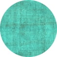 thumbnail image 1 of Ahgly Company Indoor Round Persian Turquoise Blue Traditional Area Rugs, 5' Round, 1 of 4