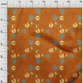 thumbnail image 2 of oneOone Silk Tabby Orange Fabric Clothes|Footprint & Baby Feeder Kids Quilting Supplies Print Sewing Fabric By The Yard 42 Inch Wide, 2 of 4