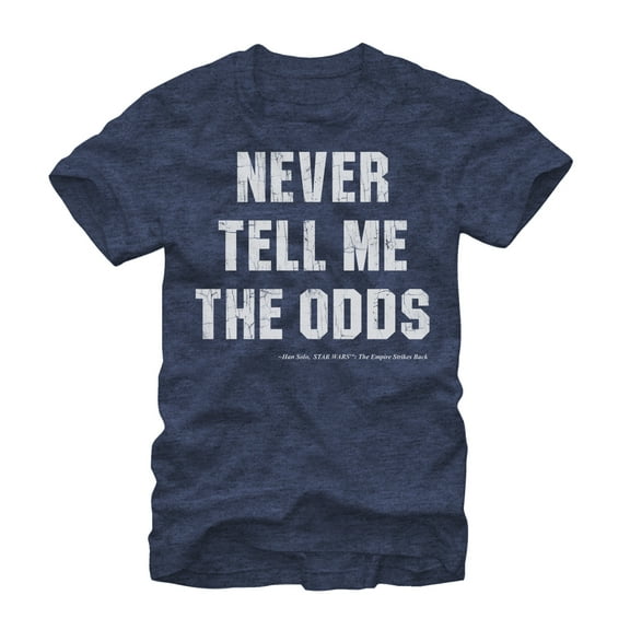 Men's Star Wars Never Tell Me the Odds  Graphic Tee Navy Heather Small