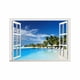 thumbnail image 1 of 3D ventana falsa playa patrón papel tapiz autoadhesivo mural calcomanía arte pared pegatina decoración para sala de estar Advancent  JJ19456-02, 1 of 6