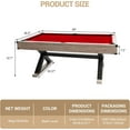 thumbnail image 3 of Tuekys 7FT Pool Table, 84" Billiard Table with 2 Cue Sticks, Billiard Balls, Cues, Cleaning Brush, X-Legs, 3 of 6