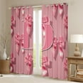 thumbnail image 2 of Castle Fairy Ribbon Bow Knot Personalized Initial D Black Out Curtains for Preppy Child Teens,Cute Pink Bow-Tie Curtains Pack of 2 (42x63 Each),Princess Bow Alphabet Bedroom Curtains Room Decor, 2 of 6