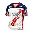 thumbnail image 2 of 2026 New USA Soccer Jersey T-Shirt, United States Jersey Soccer, USA Team Pattern V Neck Short Sleeve Athletic Casual Football Top for Adult(White, 2XL), 2 of 4