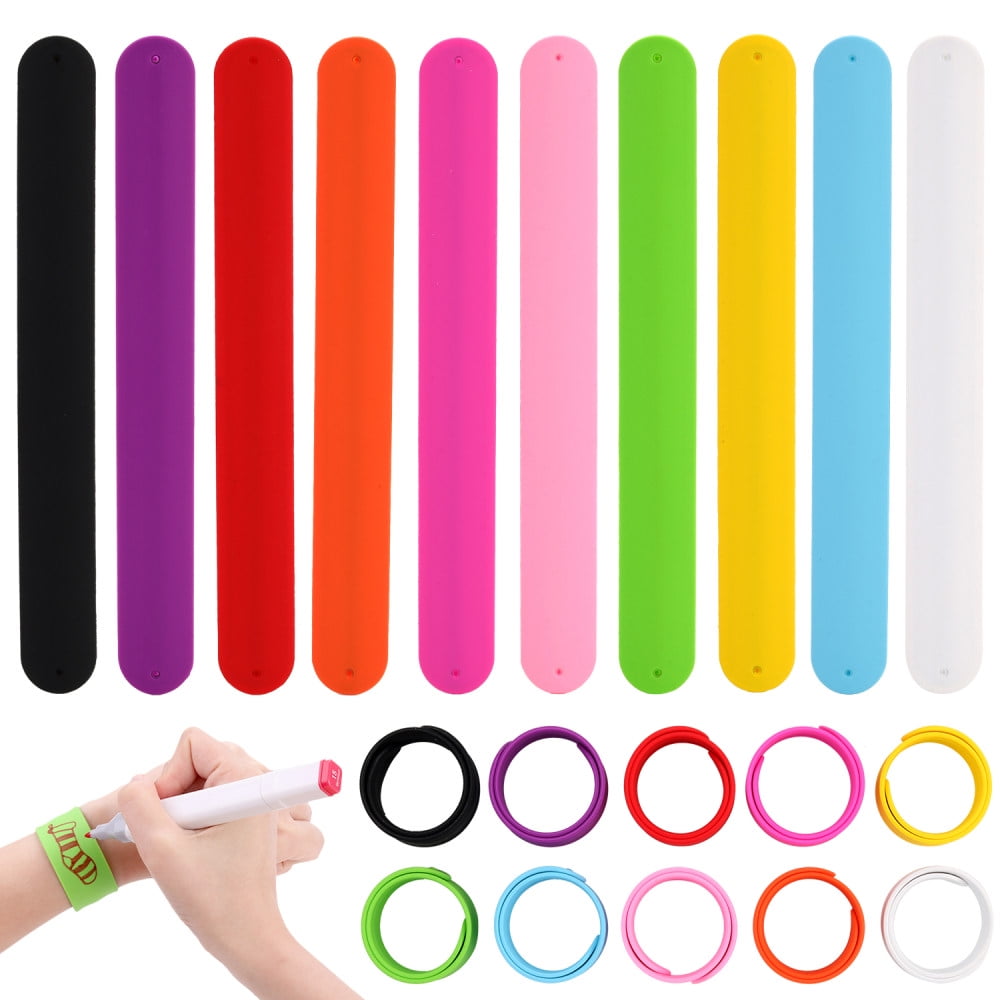 20PCS Slap Bracelet Blank DIY Silicone Slap Wristband Party Bracelet