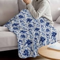 thumbnail image 3 of Blue Flower Blanket Soft Cozy Warm Twin Blanket for Bed, Plush Fuzzy Flannel Fleece Blankets for Sofa, Country Watercolor Floral Vintage Plant Throw Blankets for Couch, Gifts for Men, 60"x80", 3 of 9