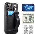 thumbnail image 3 of New Designed iPhone 14 Case 6.1", PU Leather Wallet Case Back with Elastic Card Slot Magnetic Clasp Kickstand Hand Strap Protective Cover Case for iPhone 14 6.1 inch 2022, 3 of 4