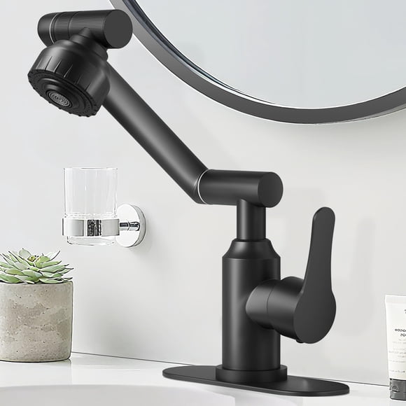 Grifo de baño FunnyAir giratorio 1080° negro mate