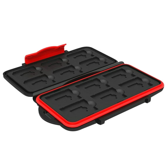 1 X Memory Card Storage Box Case Holder Cartridge Lock Fits 12 SD 12 Micro SD TF Cards Water Resistant