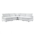 thumbnail image 2 of Modway Commix 5-Piece Modern Fabric Upholstered Patio Sectional Sofa in White, 2 of 11