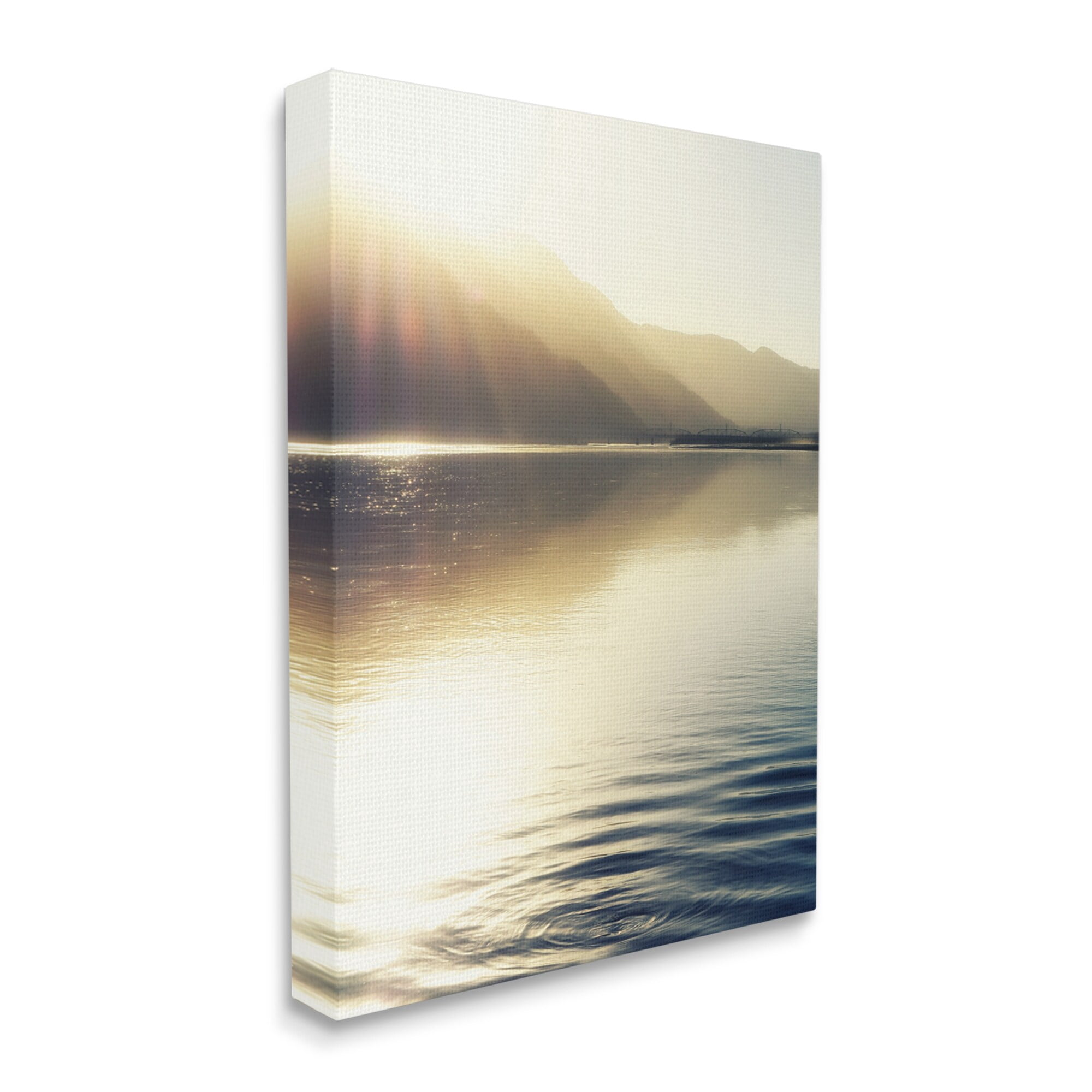 Stupell Industries Quiet Mountain Lake Water Ripples Sunrise Rays Photograph Gallery Wrapped Canvas Print Wall Art, Design by Savanah Plank