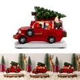 thumbnail image 2 of Milue Vintage Red Truck with Christmas Tree LED Lights Ornaments Home Tabletop Decor, 2 of 10