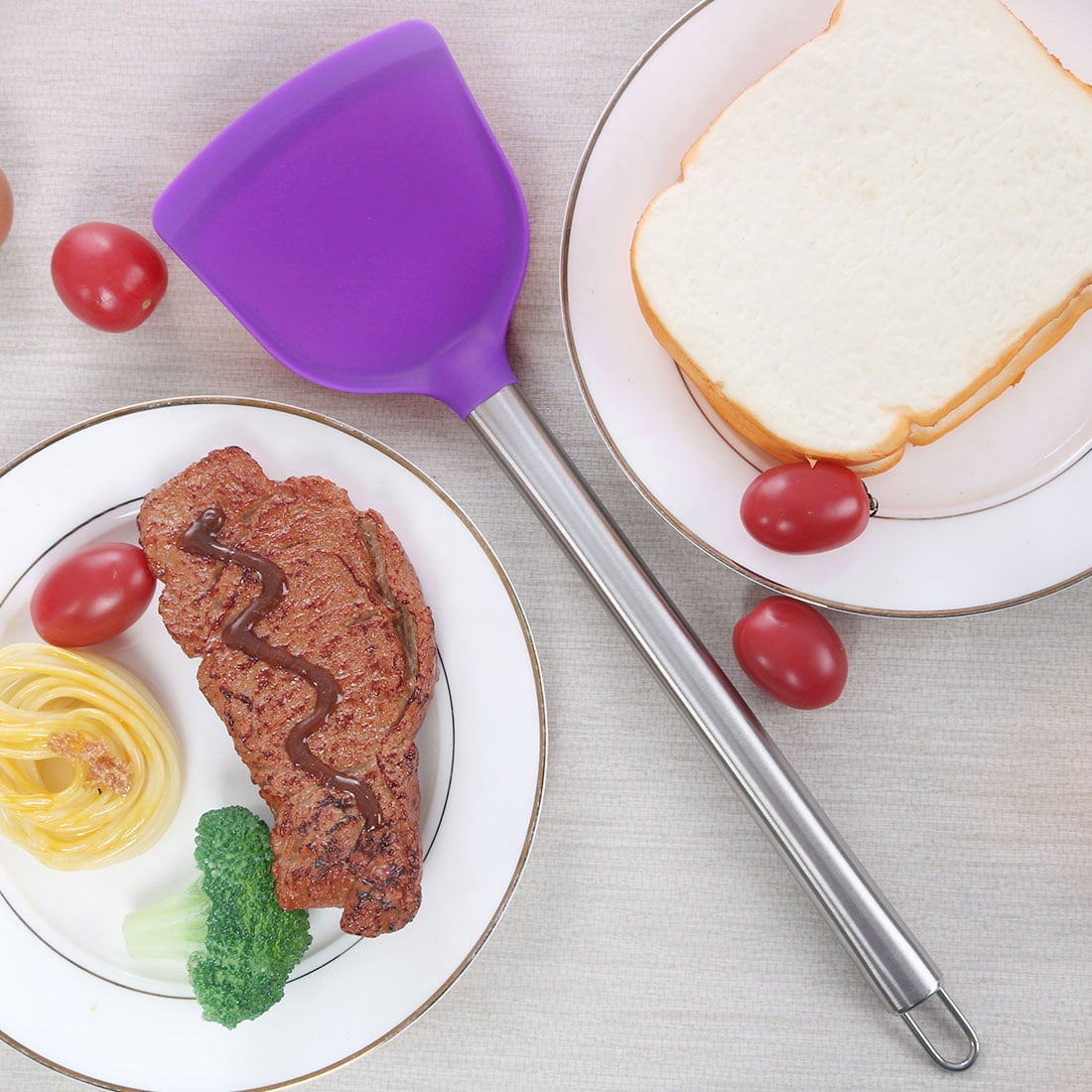 Unique Bargains Silicone Spatula 4 Pieces Heatproof Non Stick Turner Purple