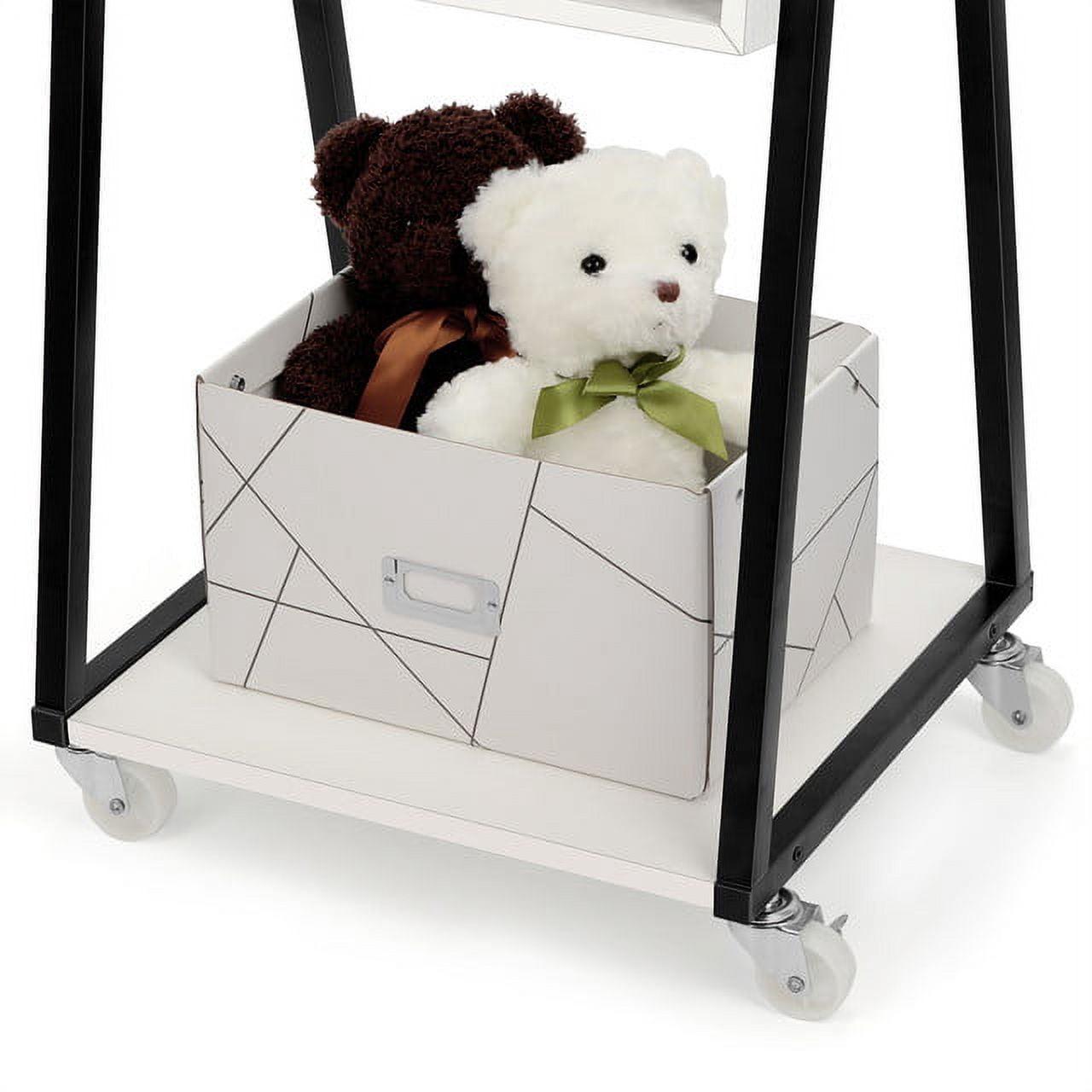 Oumilen Wood Jewelry Armoire on Casters in Pure White
