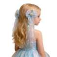 thumbnail image 2 of Wuxian Toddler Girls Ribbon Headband Colorful Cute Bow Hair Clips Princess Hair Barrettes Sparkly Pearl Sequins Clips Hair Accessories Hairpins Party Wedding Birthday Headwear,Sky Blue,3-16 Years, 2 of 6