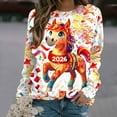 thumbnail image 2 of Christmas Sweatshirts for Women Round Neck Shirts Fashion Christmas Funny Printed Blouses Long Sleeve Sweaters Casual Xmas Holiday Pullover Tops, 2 of 6