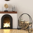 thumbnail image 2 of 41 Inch Firewood Log Rack, Round Tubular Steel Fireplace Wood Storage Holder for Indoor & Outdoor Fireplace Pit, Heavy Duty, 2 of 7