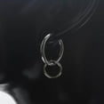 thumbnail image 2 of ziyahi Stainless Steel Hip Hop Silver Color Double Loops Dangle Earrings Piecring, 2 of 8