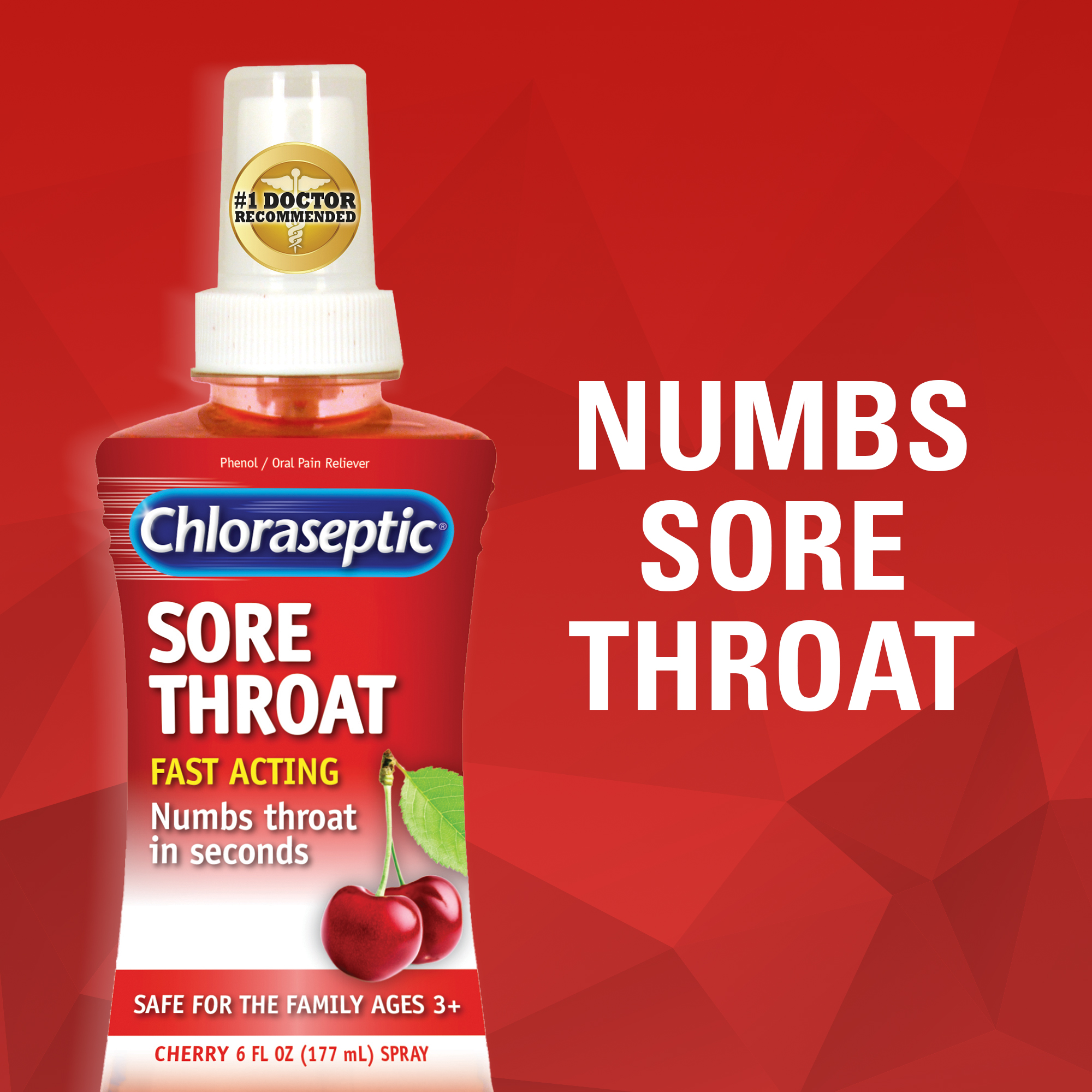 Chloraseptic Sore Throat Spray, Cherry Flavor, 6 fl oz - image 2 of 18