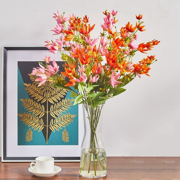 Visland Silk Flowers Artificial Flower Branch Silk Flowers Long Stem Faux Flower for Wedding, Home Decor, Party, Table Centerpiece