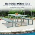 thumbnail image 3 of Aoodor 3-Piece Outdoor Patio Dining Set, Aluminum Furniture Set with 1 Rectangular Picnic Table and 2 Benches for Garden, Lawn, Yard, 3 of 9