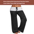 thumbnail image 4 of Soidarity Otoño primavera mujeres cordón ajustable Yoga pantalones sueltos niñas senderismo ejercicio empalmado pantalones de pierna ancha Uniforme atlético Negro SG, 4 of 6