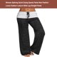 thumbnail image 5 of Yuarrent Pantalones de Yoga con cordón ajustable de estilo informal para mujer de otoño y primavera, pantalones de pierna ancha empalmados Uniforme atlético Negro L, 5 of 6