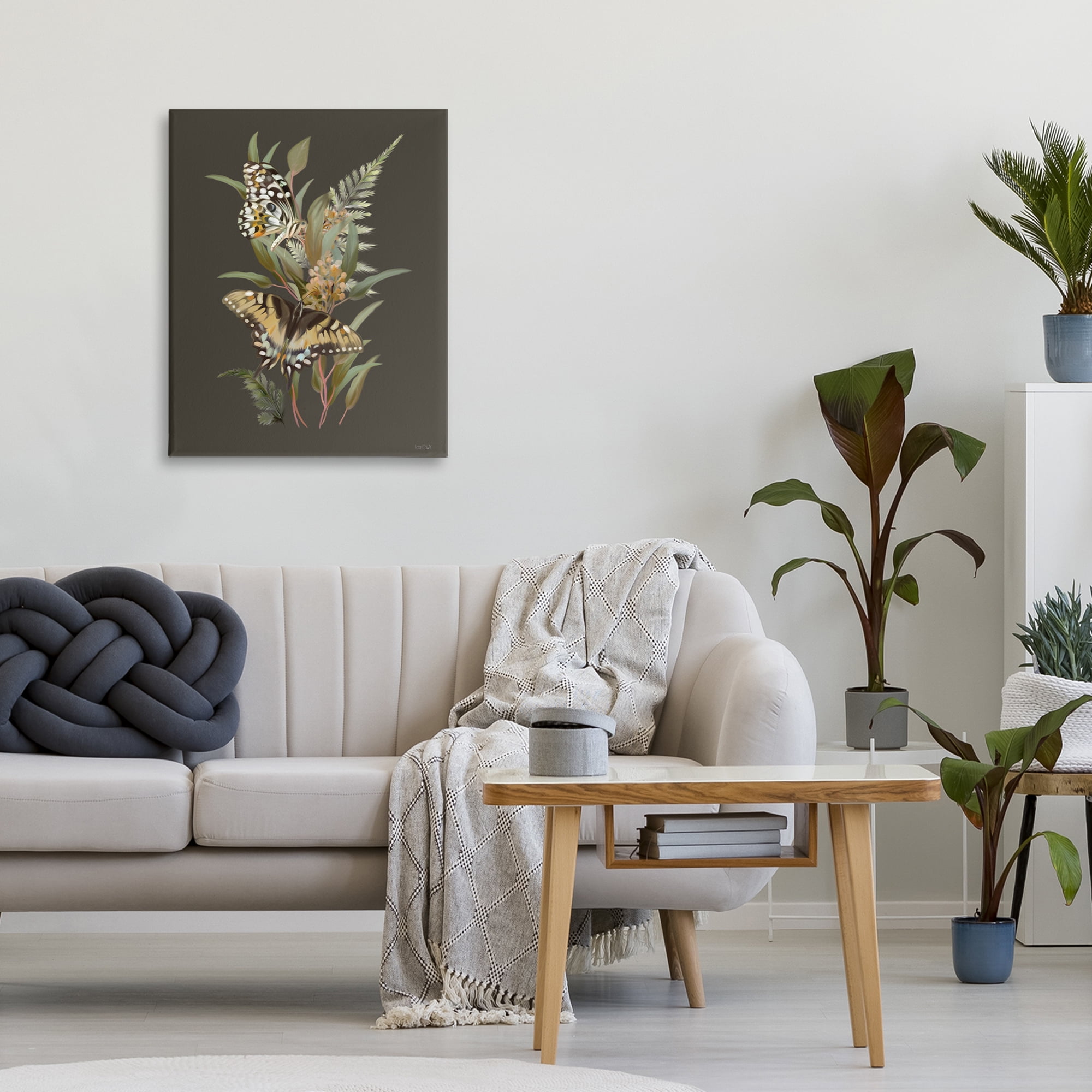 Stupell Industries Twin Swallowtails & Greenery Canvas Wall Art, design by House Fenway
