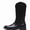 Black, variant on Men's Western Cowboy Boots, Crocodile Embossed Mid-Calf Boots, Square Toe, Pull-On Design for Casual Work & Daily Wear, Black/Brown