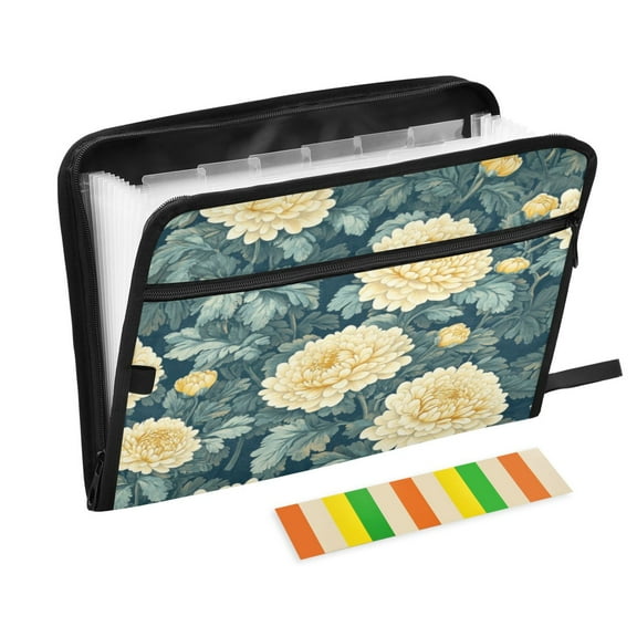 Organ Folder 14.2 x 0.8 x 10.6 Inches 13 Separate Pockets A4 Size Documents Folder A Sort Storage File Manager For The Home Office Yellow Chrysanthemum2