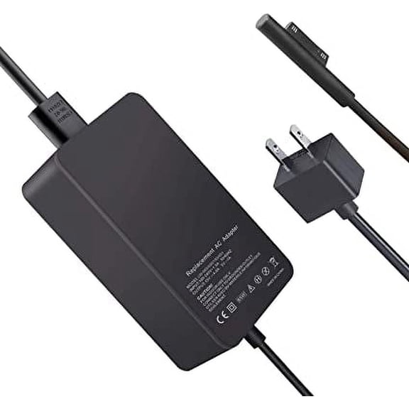15V 4A 65W (Suitable for 44W/36W/24W) AC/DC Adapter Compatible for M-icrosoft S-urface Book 2 Pro 3 4 5 6 Pro3 Pro4 Pro5 Pro6 Go 1706 for USB 2.0 Charging Port Power Supply Battery Charger