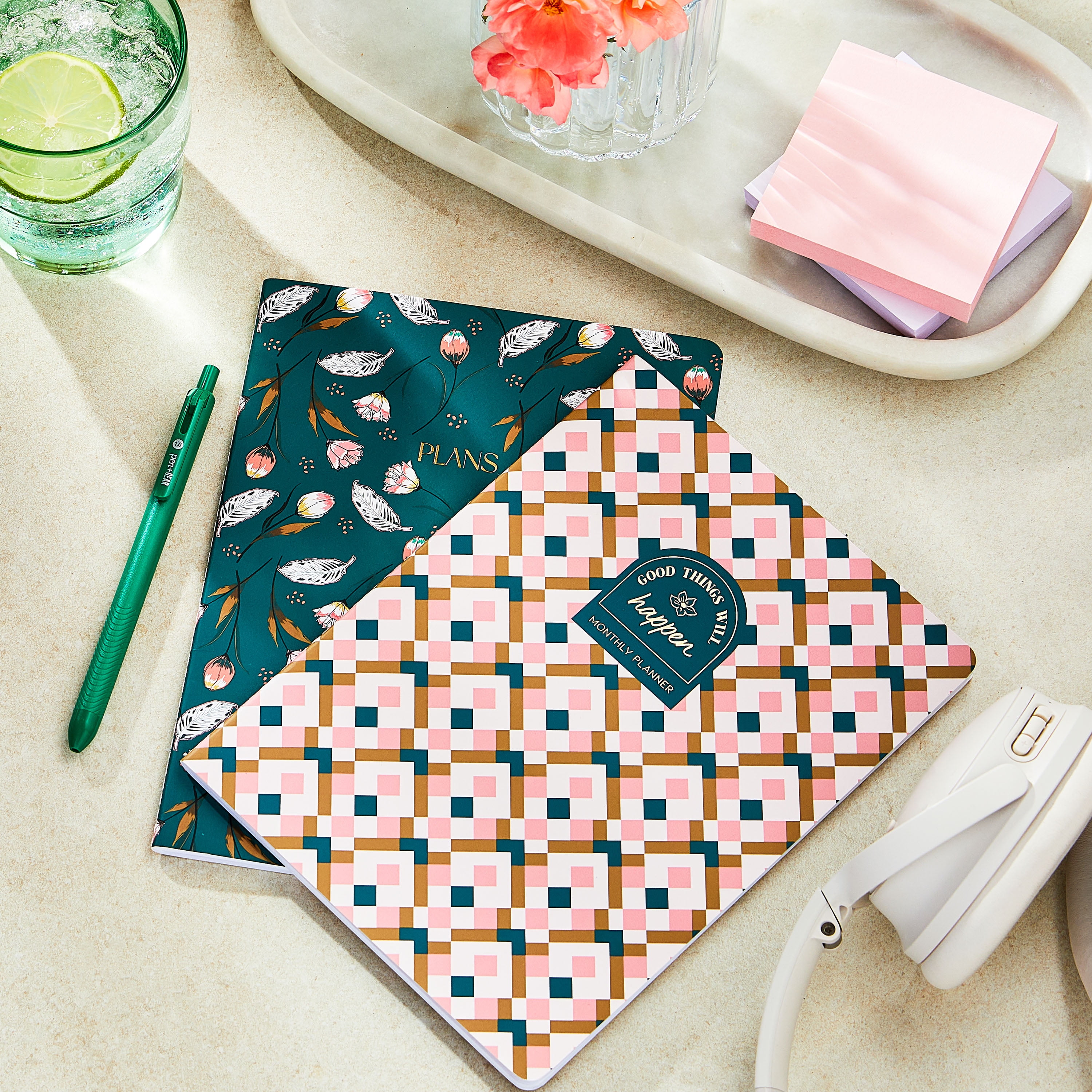 Pen+Gear Undated Monthly Planners, 6 in x 8 in, 2 Count