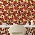thumbnail image 2 of Ambesonne Floral Peel & Stick Wallpaper for Home, Peonies Roses Romantic Art, 13"x36", Dark Orange and Slate Brown, 2 of 5