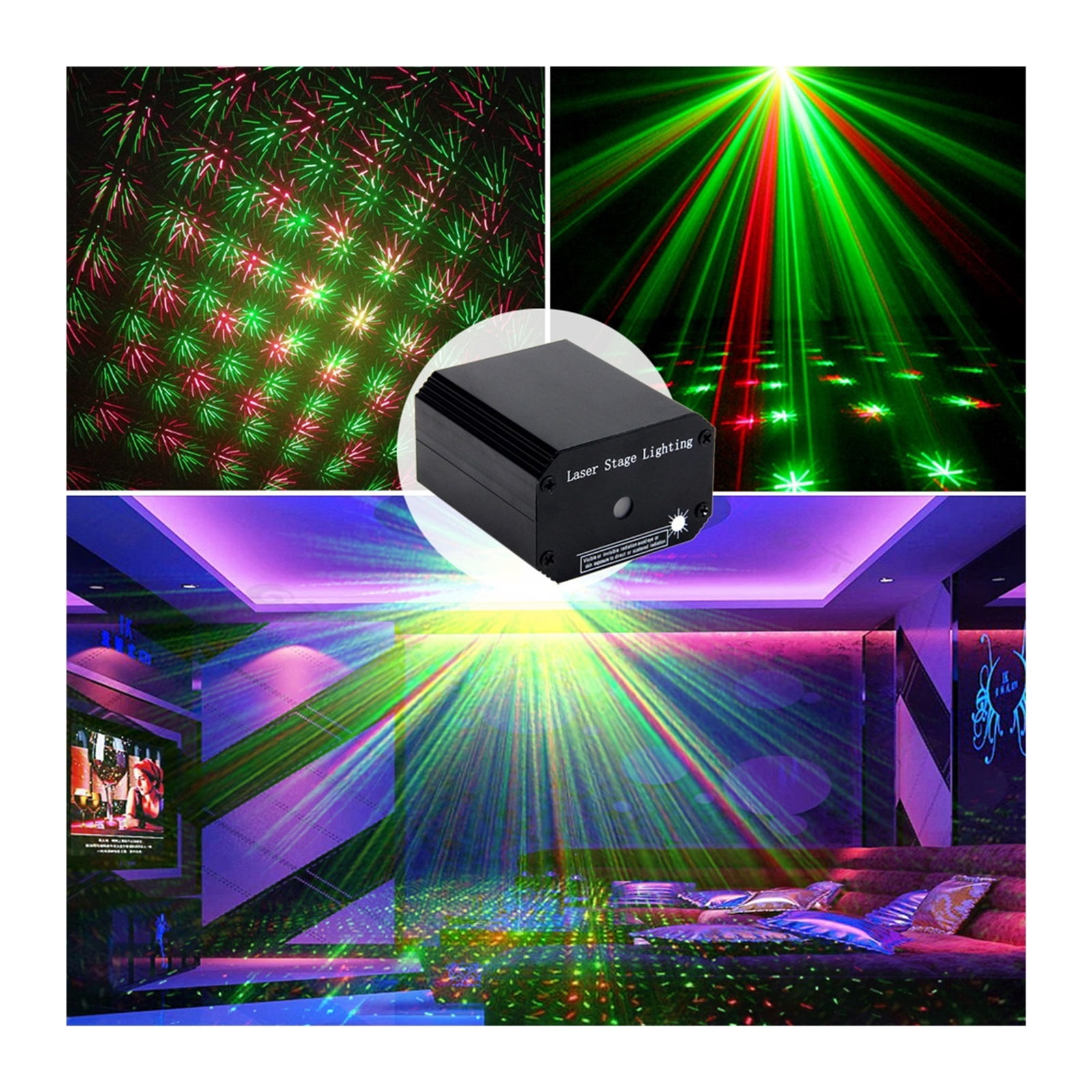 Mini Starry Sky Lights Disco Stage Lighting Star Projector DJ Sound Activated Strobe Flash Party Lamp For Birthday Parties