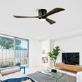 thumbnail image 6 of Tower Fan 52" Ceiling Fan with Lights Remote Control,Quiet DC Motor 3 Blade Ceiling Fans 6 Speed Levels,Reversible Ceiling Fan, for Patio Living Room, Bedroom, Office,Indoor.(Matte Black +Black Walnu, 6 of 19