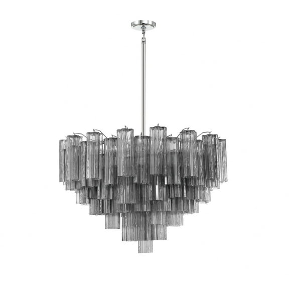 ADD-316-CH-SM-Crystorama Lighting-Addis - 16 Light Chandelier-21.5 Inches Tall and 32 Inches Wide-Polished Chrome Finish-Smoke Glass Color
