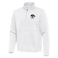 thumbnail image 2 of Men's Antigua White Iowa Hawkeyes Twist Quarter-Zip Jacket, 2 of 3