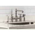 thumbnail image 4 of Kingston Brass KS7278BEXBS Essex Two-Handle 4-Hole Deck Mount Bridge Kitchen Faucet with Brass Side Sprayer in Brushed Nickel, 4 of 8