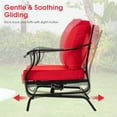 thumbnail image 4 of Gymax 3PCS Outdoor Rocking Chair Set Patio Conversation Bistro Set w/ Red Cushions, 4 of 10
