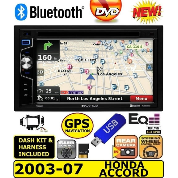 2003-07 HONDA ACCORD CD/DVD USB/SD GPS NAVIGATION SYSTEM W/ BLUETOOTH CAR RADIO