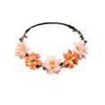 thumbnail image 2 of UNLLLL Silk Floral Headband, Ladies Flower Hair Hoop with Small Gesang and Rose, Soft Breathable Fabric Hairband, for Wedding Photography Party Travel Accessories (Orange), 2 of 6