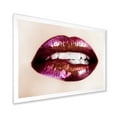 thumbnail image 2 of Designart 'Close-Up Of Purple Female Lips' Modern Framed Art Print, 2 of 4