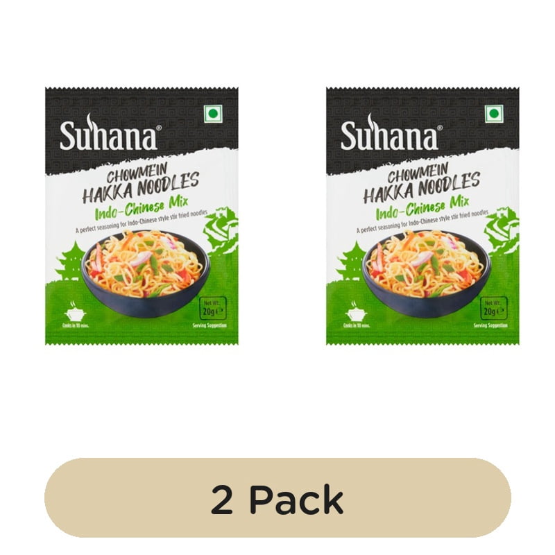 Suhana Chow Mein Indo-Chinese Spice Mix for Noodles 20g, British Import (Pack of 2)