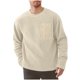 thumbnail image 2 of pstuiky camisetas de manga larga para hombre, Sudadera con cuello redondo, manga larga, color liso, para hombre, cómoda y cálida para el hogar top de hombre xxl, 2 of 5