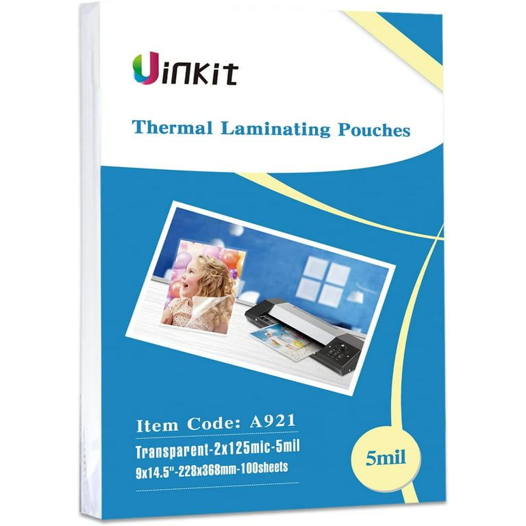 Uinkit Legal Thermal Laminating Pouches 9x14.5inches 5mil Legal Size  100Pack Clear Glossy Lamination Sheets Laminator Pockets